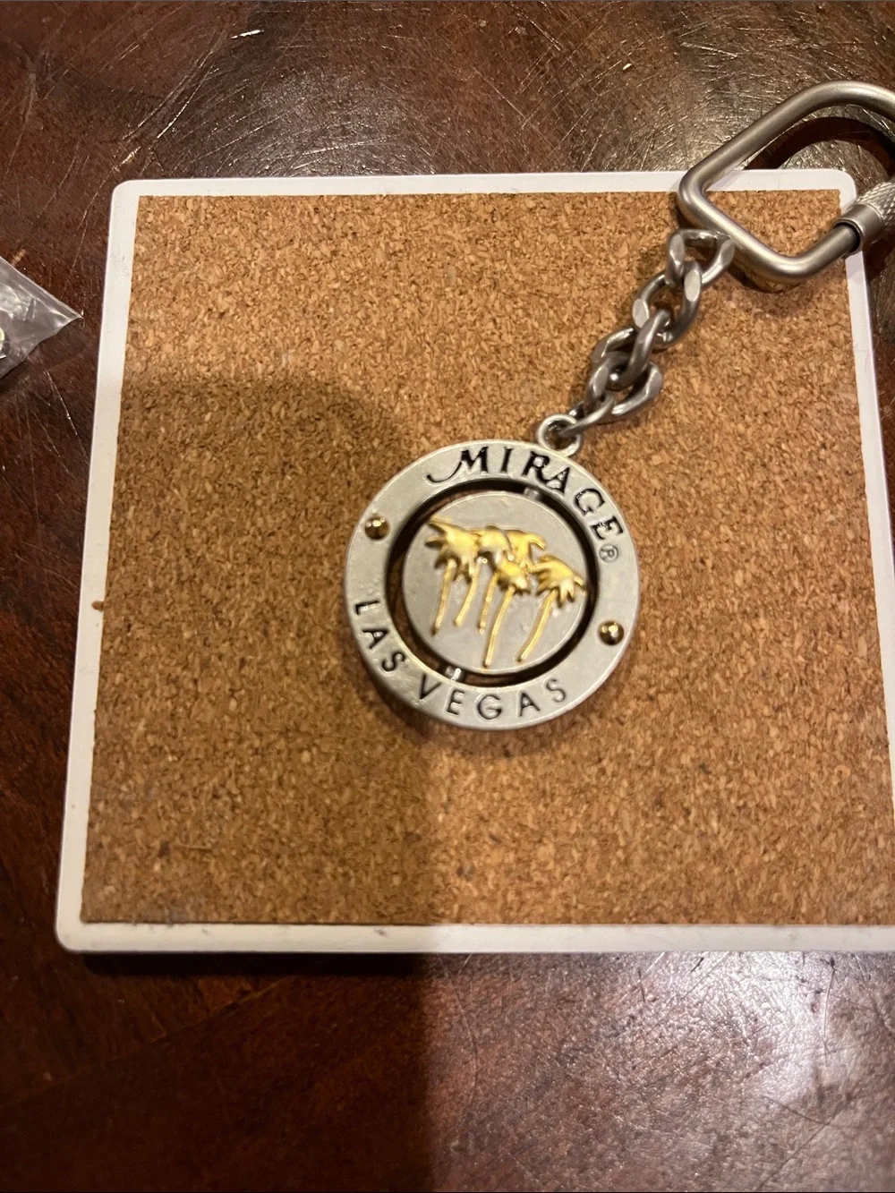 Mirage Las Vegas Silver & Gold Palm Tree Keychain